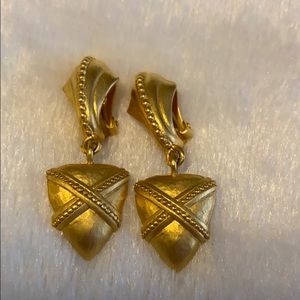 Gold-tone clip earrings